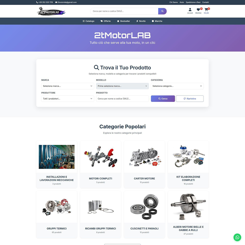 2tMotorLAB - E-commerce Ricambi Moto e Scooter
