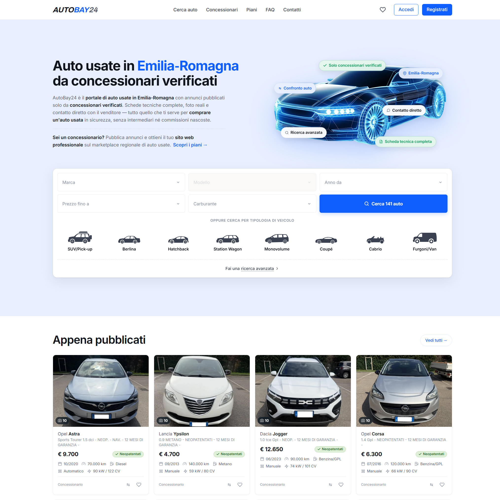 AutoBay24 - Marketplace auto usate in Emilia-Romagna