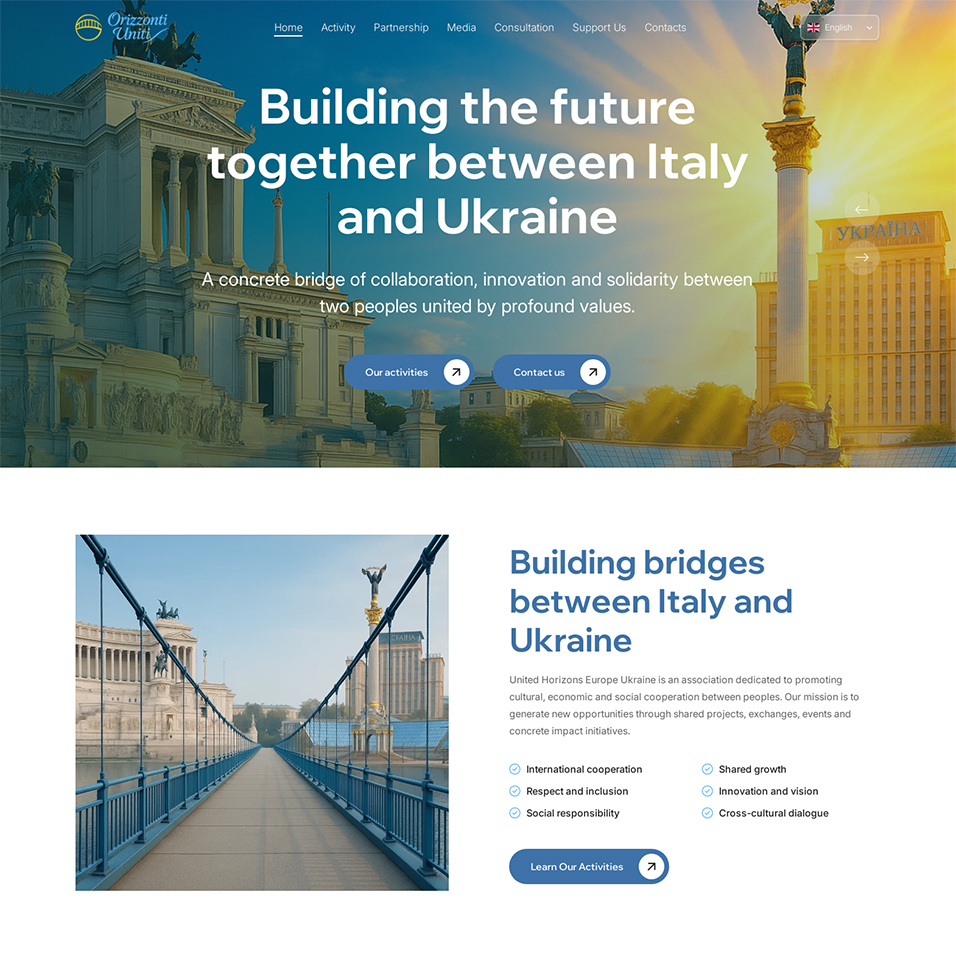 Orizzonti Uniti - Institutional Website for Italy-Ukraine Cooperation